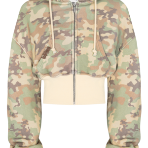 Hidden Cult Camo Baggy Cropped Zip Hoodie